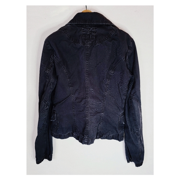 ✨3\$15 United Colors Of Benetton Black Denim Jacket size XS - Picture 2 of 4